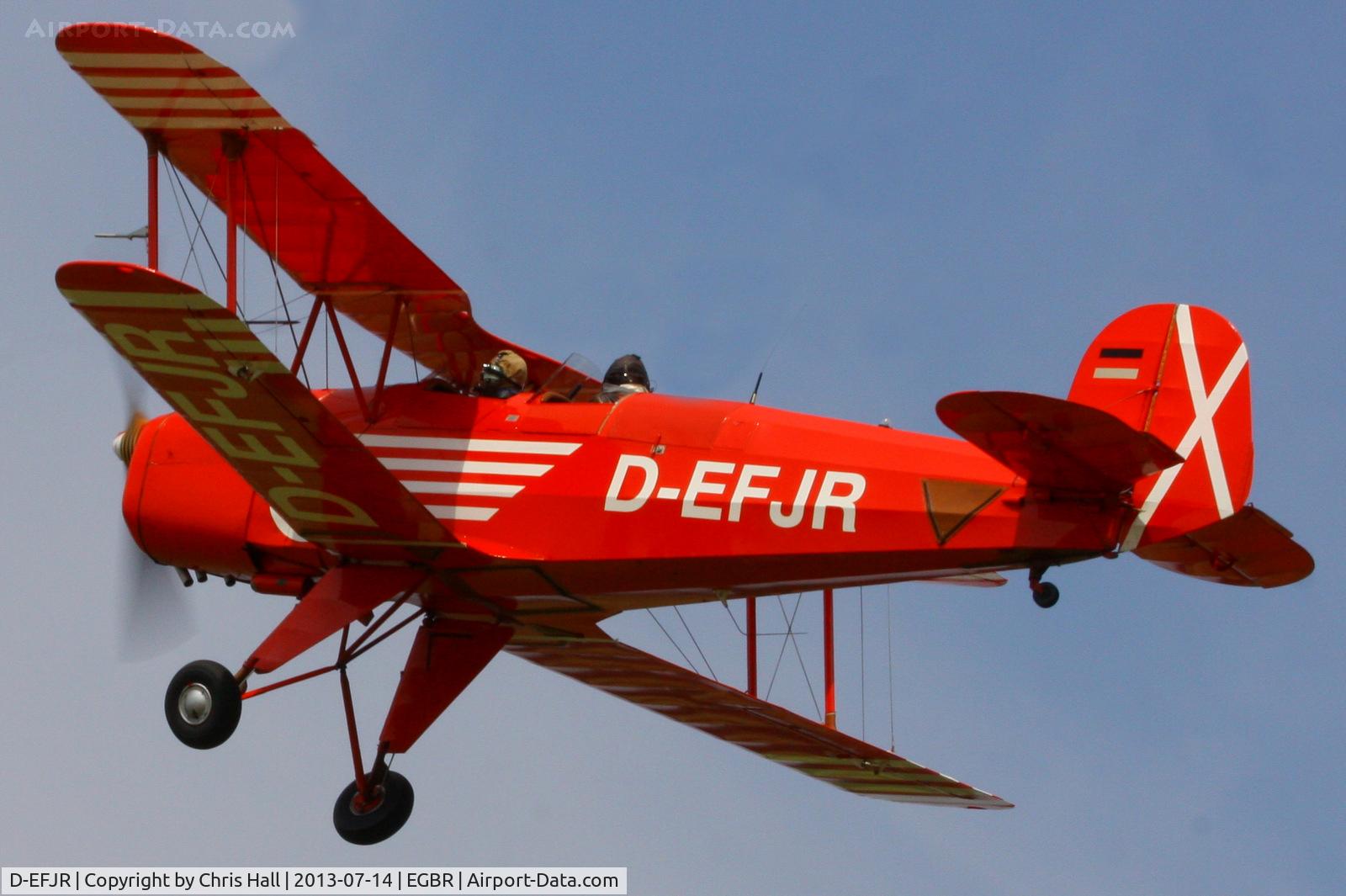 D-EFJR, 1954 CASA 1-131E Jungmann C/N 2072, at the Real Aeroplane Club's Wings & Wheels fly-in, Breighton