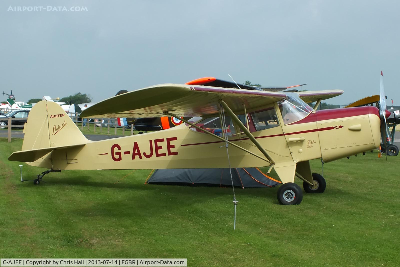 G-AJEE, 1946 Auster J-1 Autocrat C/N 2309, at the Real Aeroplane Club's Wings & Wheels fly-in, Breighton