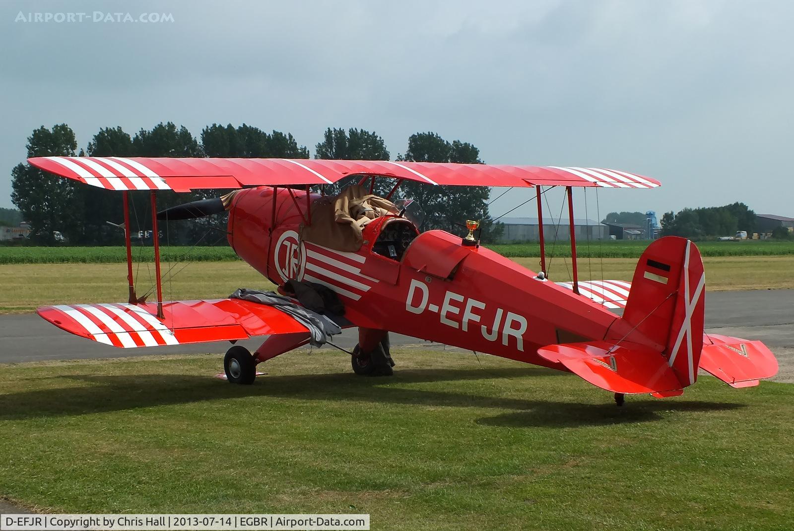 D-EFJR, 1954 CASA 1-131E Jungmann C/N 2072, at the Real Aeroplane Club's Wings & Wheels fly-in, Breighton