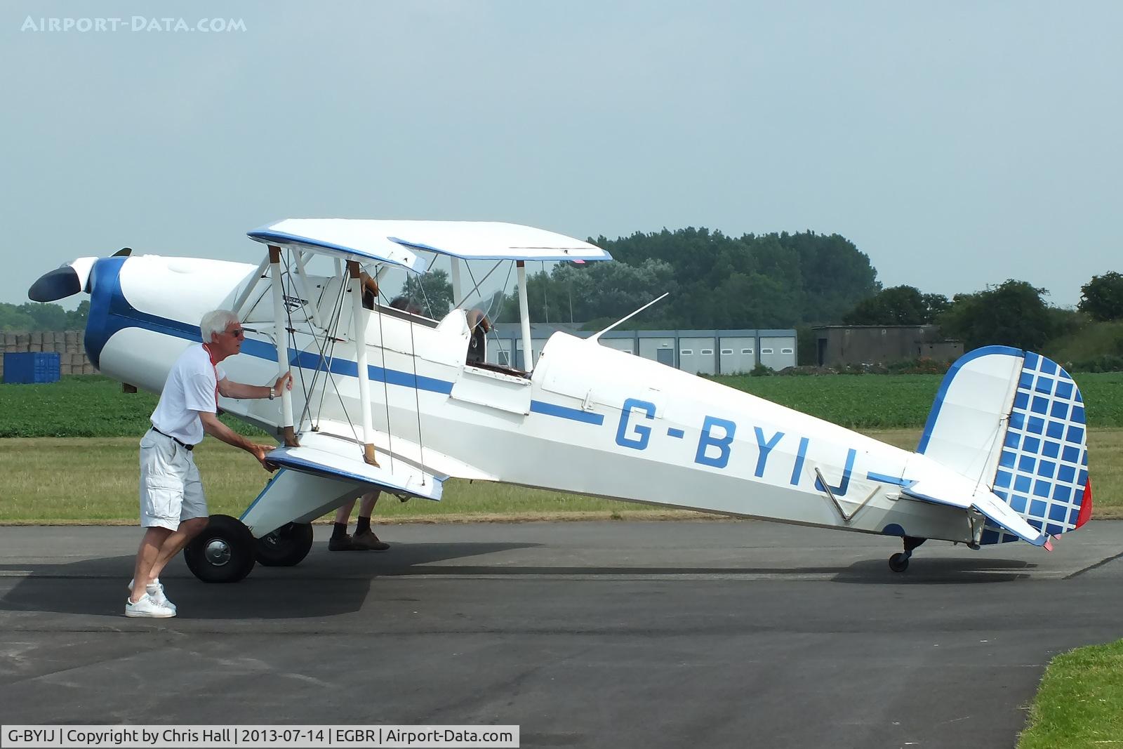 G-BYIJ, 1954 CASA 1-131E Series 2000 C/N 2110, at the Real Aeroplane Club's Wings & Wheels fly-in, Breighton