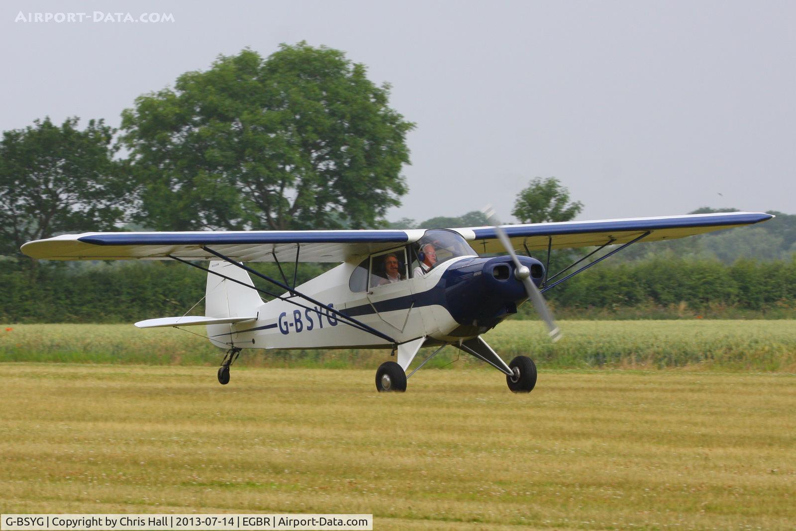 G-BSYG, 1947 Piper PA-12 Super Cruiser C/N 12-2106, at the Real Aeroplane Club's Wings & Wheels fly-in, Breighton