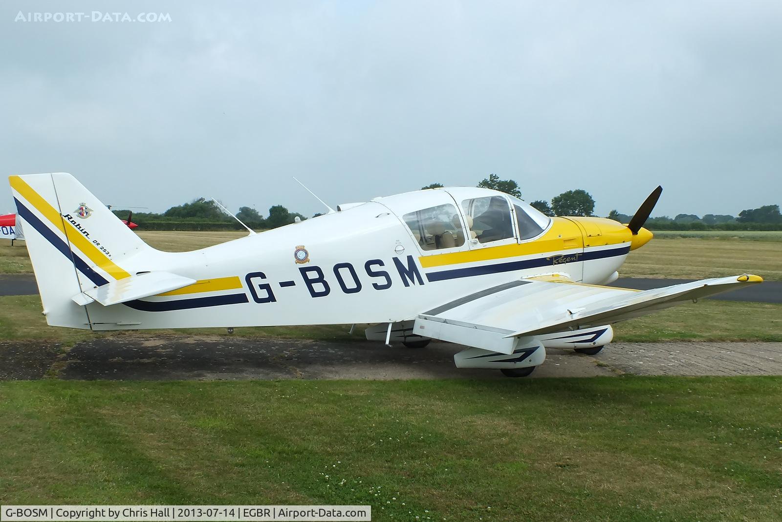 G-BOSM, 1970 Robin DR-253B Regent C/N 168, at the Real Aeroplane Club's Wings & Wheels fly-in, Breighton