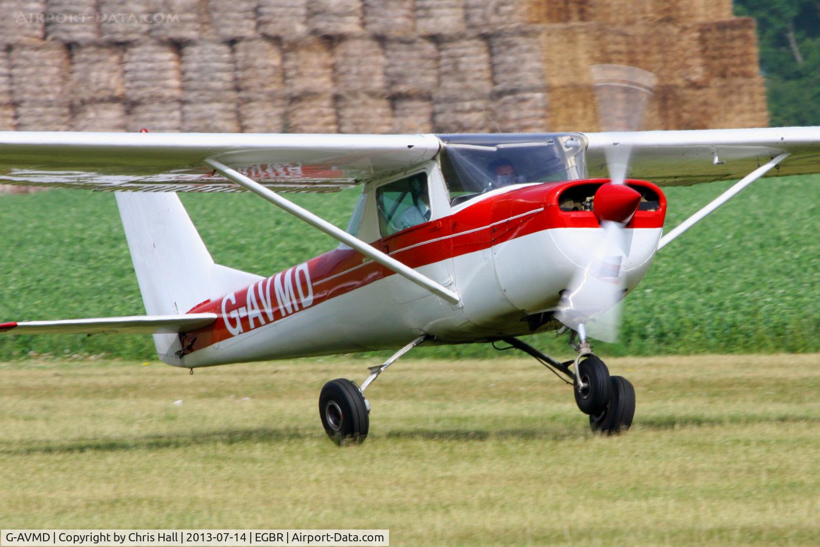 G-AVMD, 1966 Cessna 150G C/N 150-65504, at the Real Aeroplane Club's Wings & Wheels fly-in, Breighton