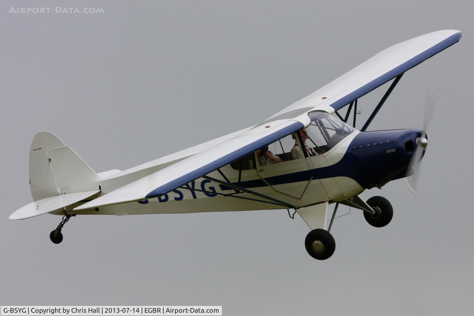G-BSYG, 1947 Piper PA-12 Super Cruiser C/N 12-2106, at the Real Aeroplane Club's Wings & Wheels fly-in, Breighton