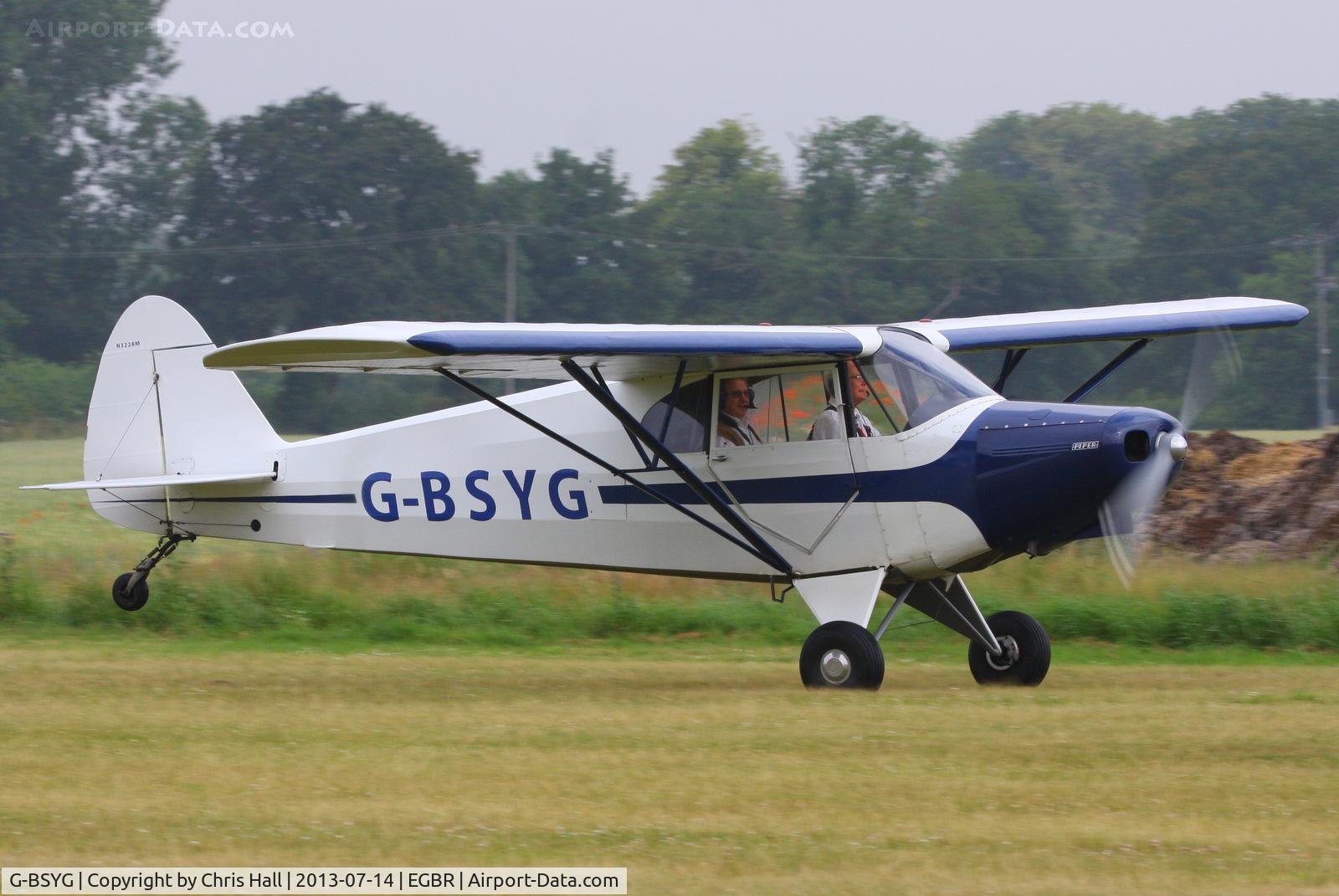 G-BSYG, 1947 Piper PA-12 Super Cruiser C/N 12-2106, at the Real Aeroplane Club's Wings & Wheels fly-in, Breighton