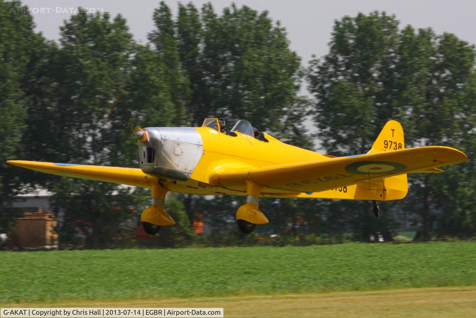 G-AKAT, 1940 Miles M14A Hawk Trainer 3 C/N 2005, at the Real Aeroplane Club's Wings & Wheels fly-in, Breighton