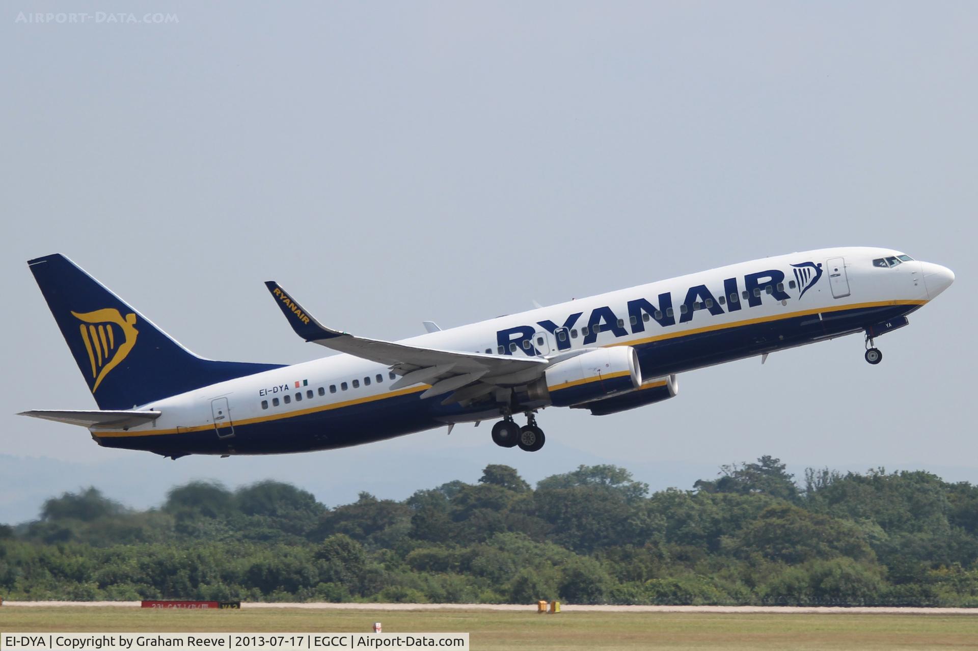 EI-DYA, 2008 Boeing 737-8AS C/N 33631, Just airbourne at Manchester.