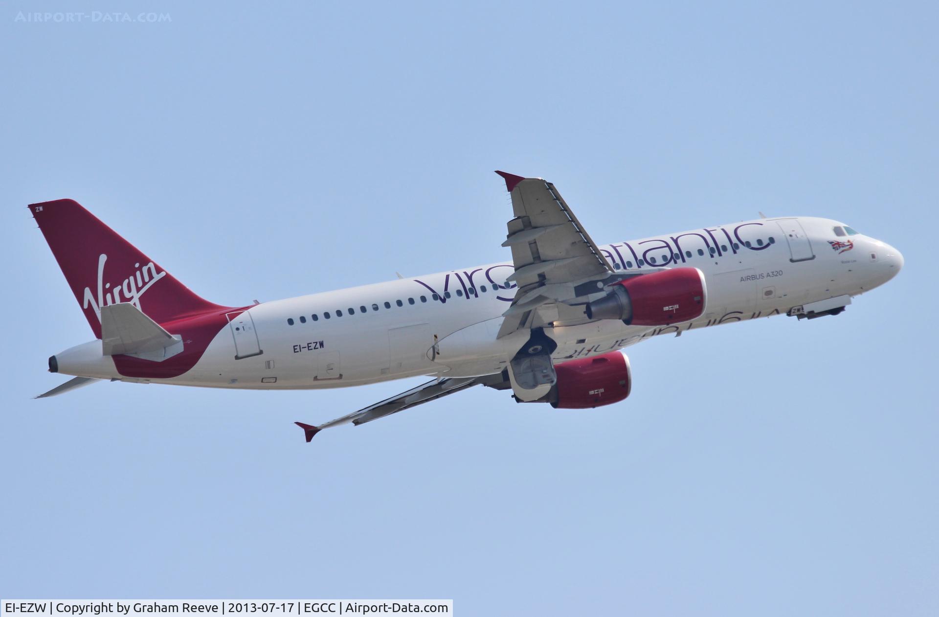 EI-EZW, 2003 Airbus A320-214 C/N 1983, Departing from Manchester.