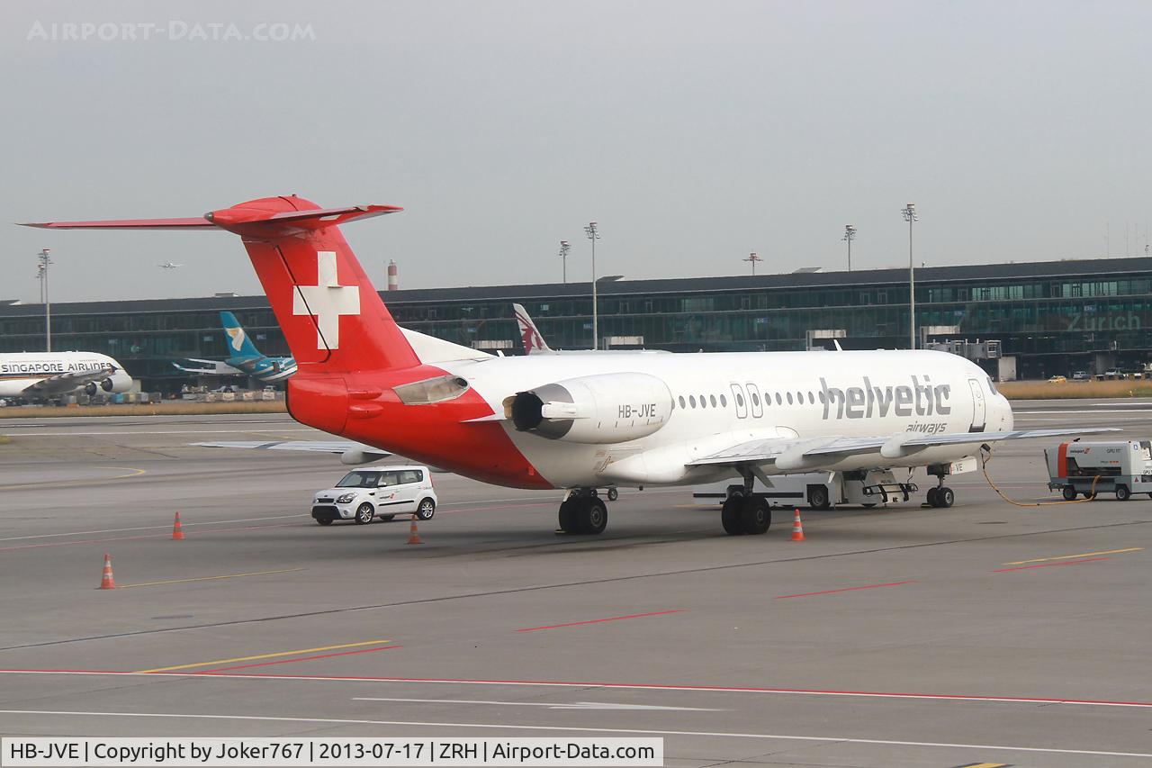 HB-JVE, 1993 Fokker 100 (F-28-0100) C/N 11459, Helvetic
