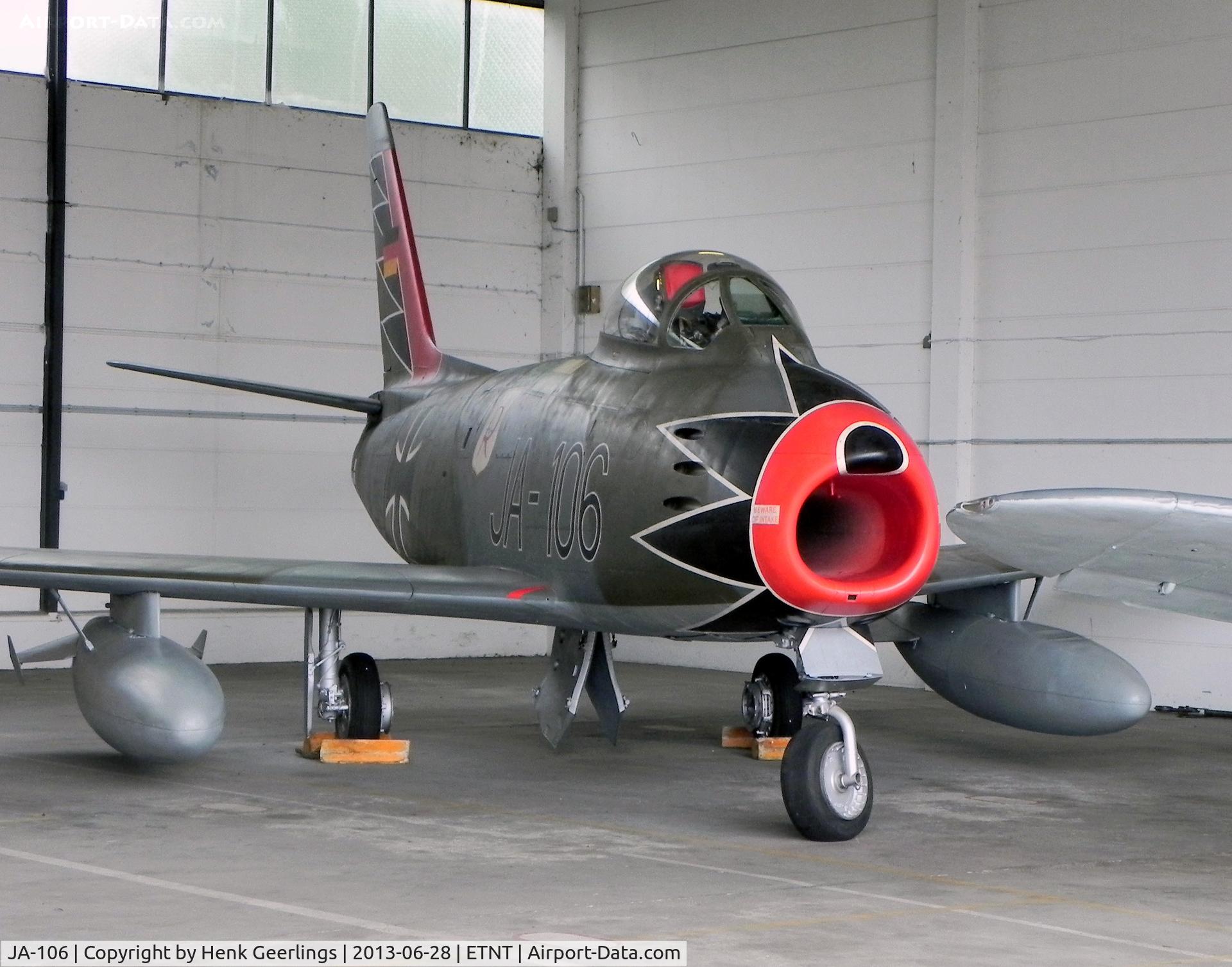 JA-106, Canadair CL-13B Sabre 6 C/N S6-1664, Farewell F-4 Phantom Airshow at Wittmund AFB , June 28 2013 Regi JA-106 is fake.  ex 01+06 Plane is at the base museum