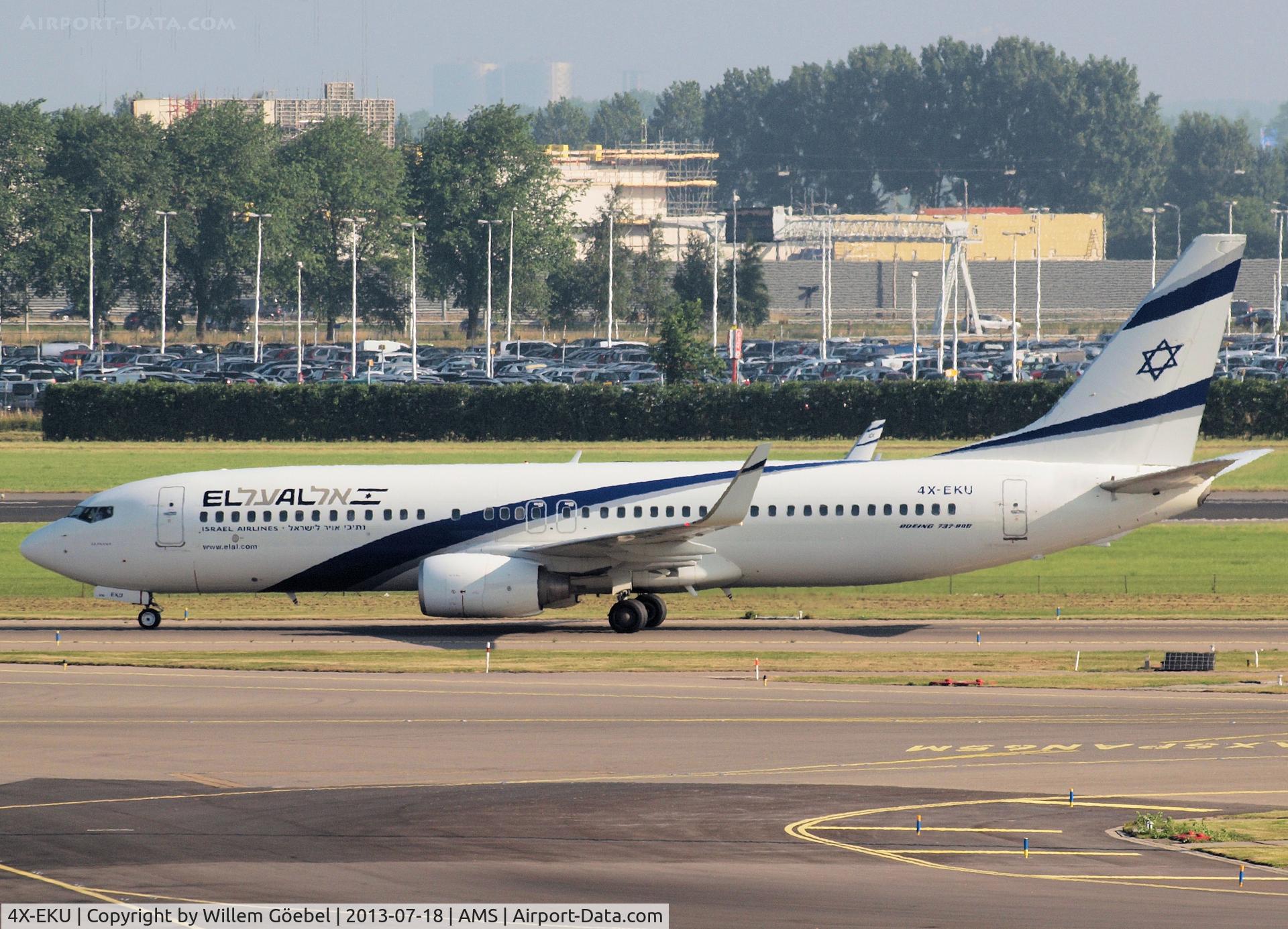 4X-EKU, 2006 Boeing 737-8Z9 C/N 33834, Taxi to the gate on Schiphol Airport