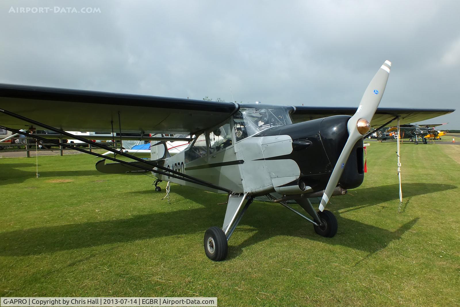 G-APRO, 1952 Auster 6A Tugmaster C/N WJ370, at the Real Aeroplane Club's Wings & Wheels fly-in, Breighton