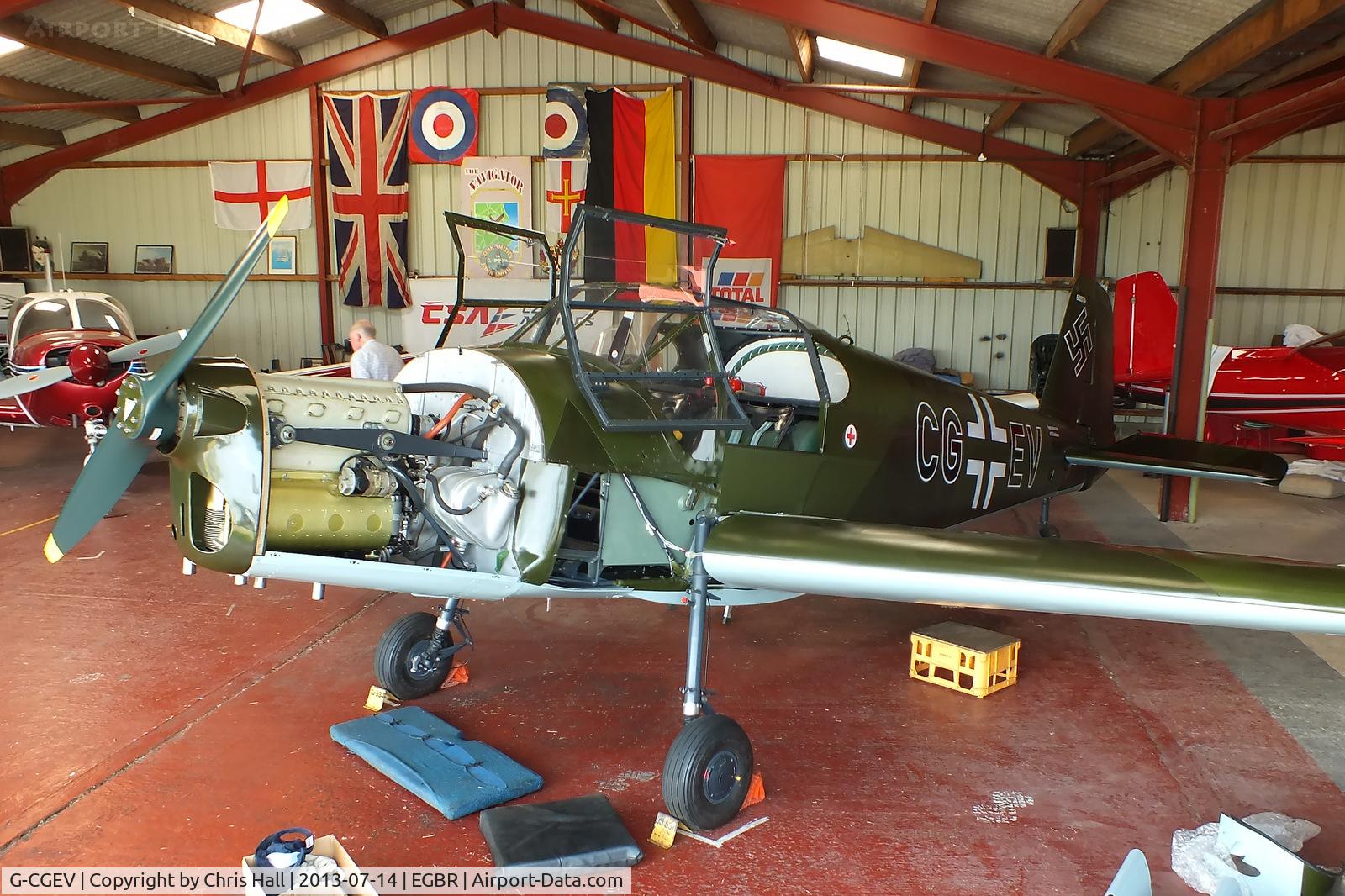 G-CGEV, 1970 Heliopolis Gomhouria Mk.6 (Bu-181) C/N 067, at the Real Aeroplane Club's Wings & Wheels fly-in, Breighton