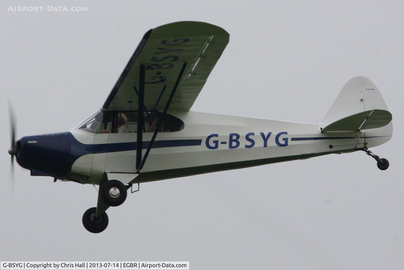 G-BSYG, 1947 Piper PA-12 Super Cruiser C/N 12-2106, at the Real Aeroplane Club's Wings & Wheels fly-in, Breighton