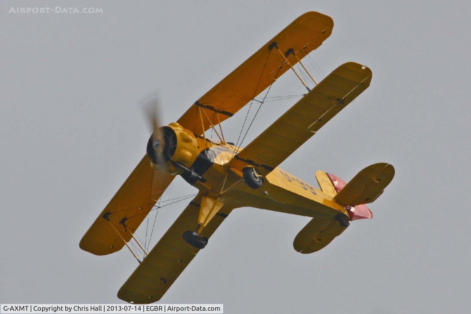 G-AXMT, 1938 Bucker Bu-133C Jungmeister C/N 46, at the Real Aeroplane Club's Wings & Wheels fly-in, Breighton