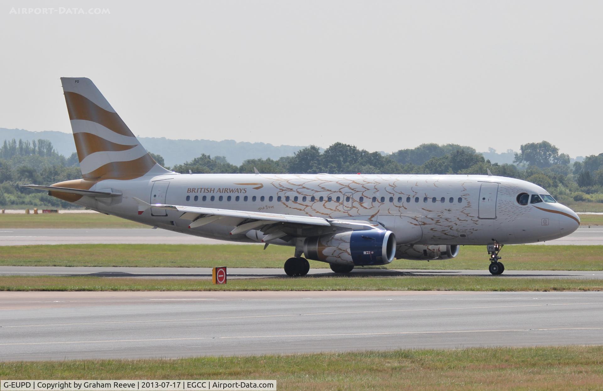G-EUPD, 1999 Airbus A319-131 C/N 1142, Just landed.