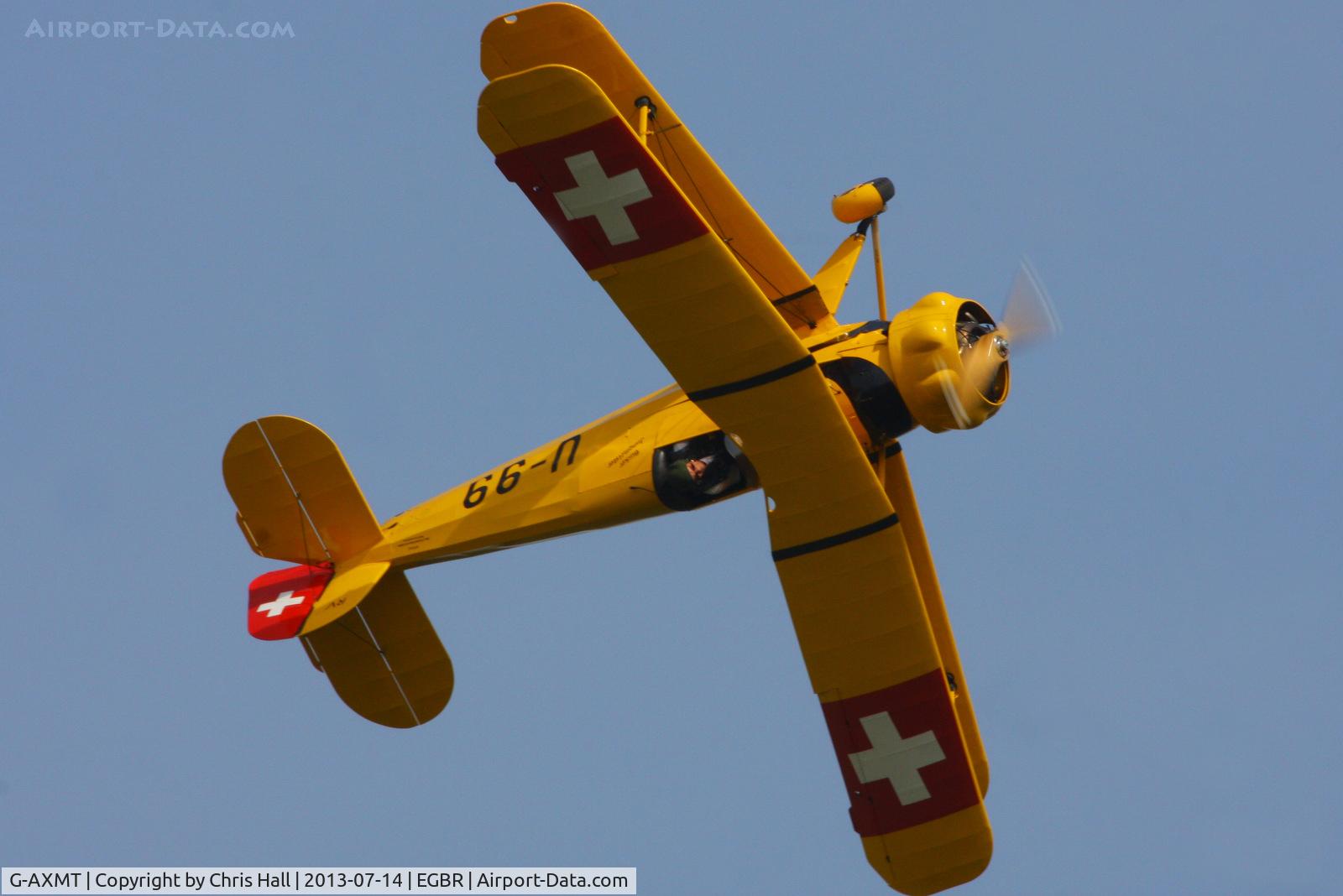 G-AXMT, 1938 Bucker Bu-133C Jungmeister C/N 46, at the Real Aeroplane Club's Wings & Wheels fly-in, Breighton
