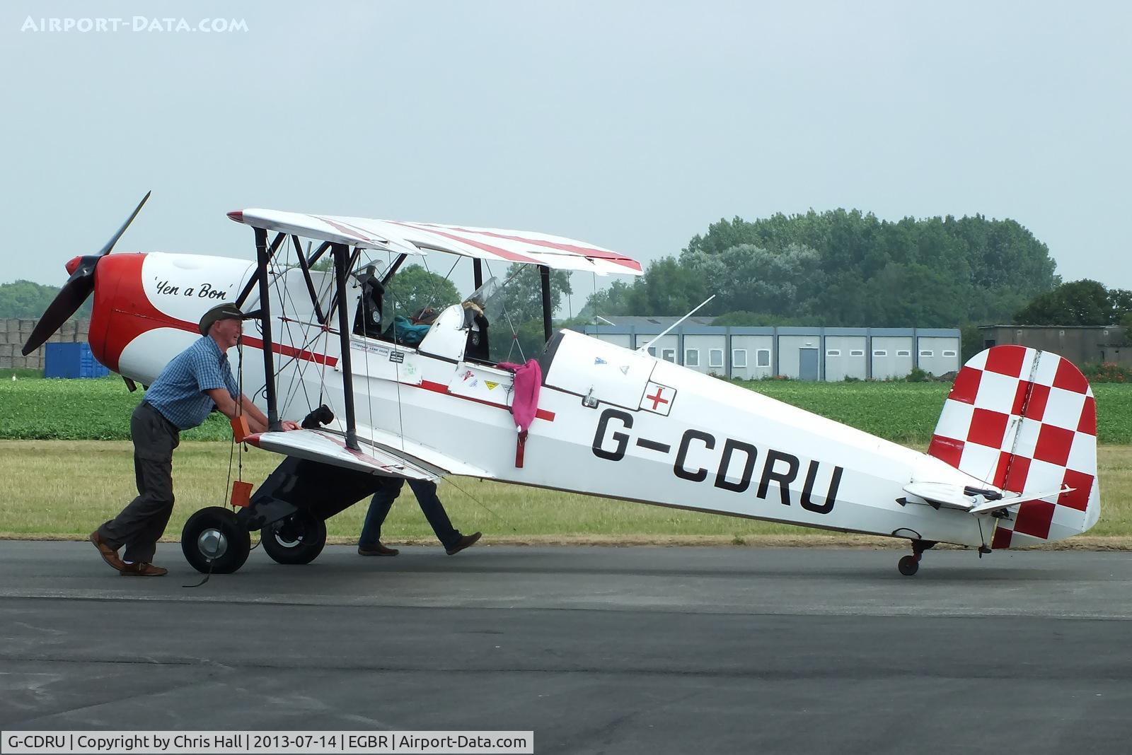 G-CDRU, 1946 CASA 1-131E Jungmann C/N 2321, at the Real Aeroplane Club's Wings & Wheels fly-in, Breighton
