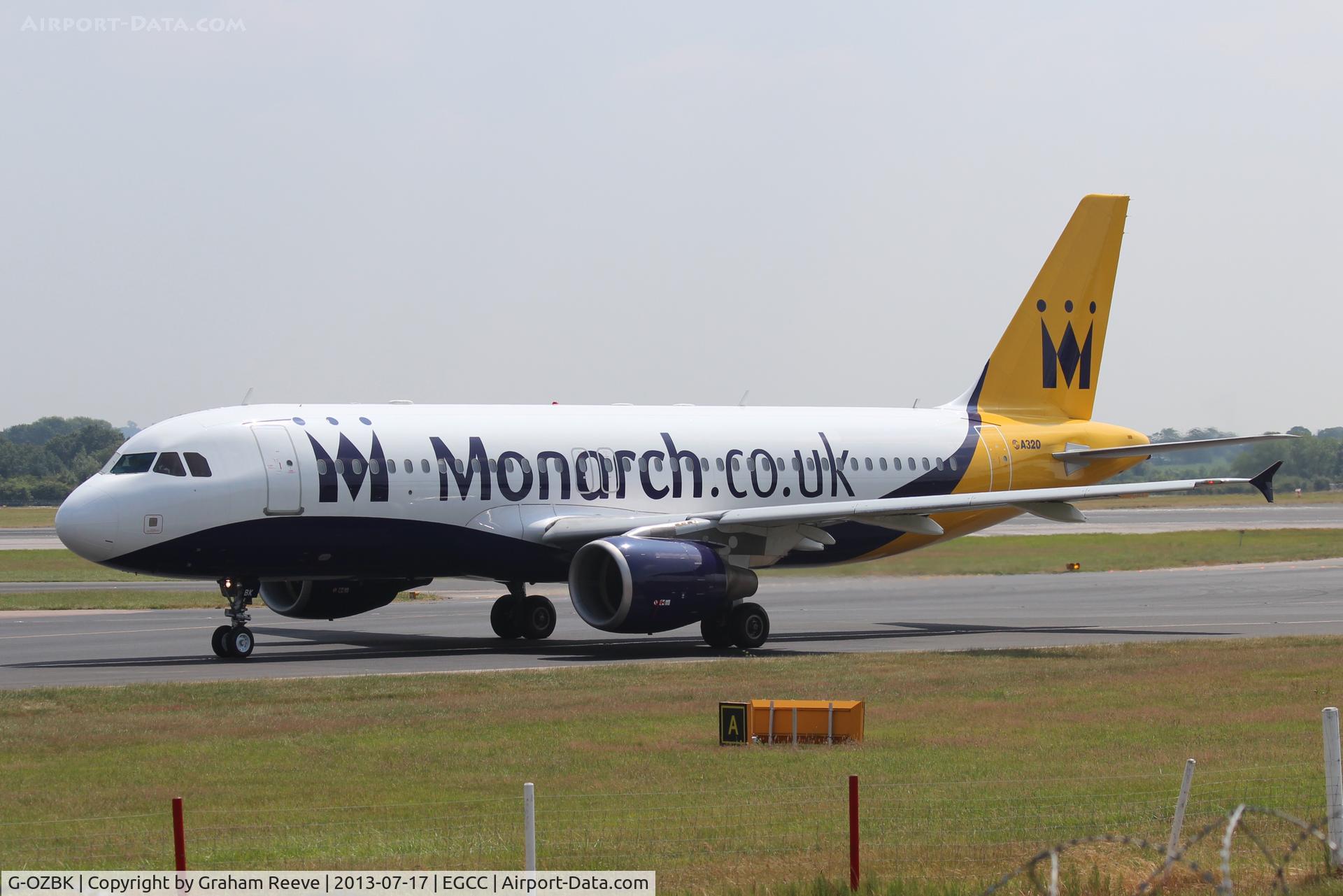 G-OZBK, 2000 Airbus A320-214 C/N 1370, Just landed.