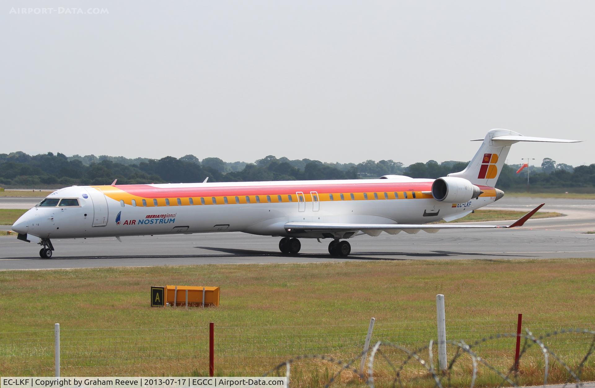 EC-LKF, 2010 Bombardier CRJ-1000ER NG (CL-600-2E25) C/N 19011, Just landed at Manchester.