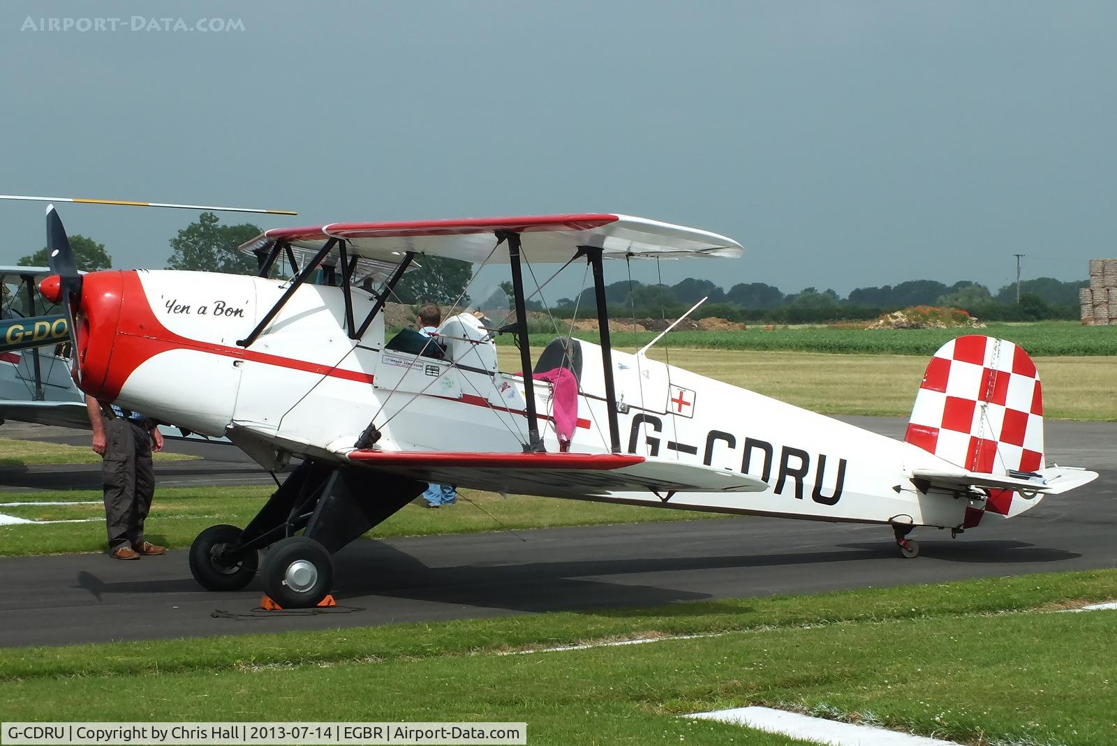 G-CDRU, 1946 CASA 1-131E Jungmann C/N 2321, at the Real Aeroplane Club's Wings & Wheels fly-in, Breighton