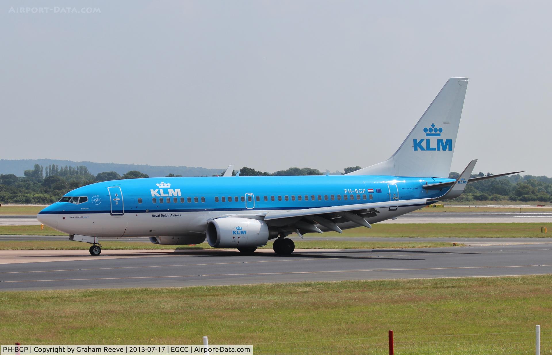 PH-BGP, 2011 Boeing 737-7K2 C/N 38127, Just landed at Manchester.