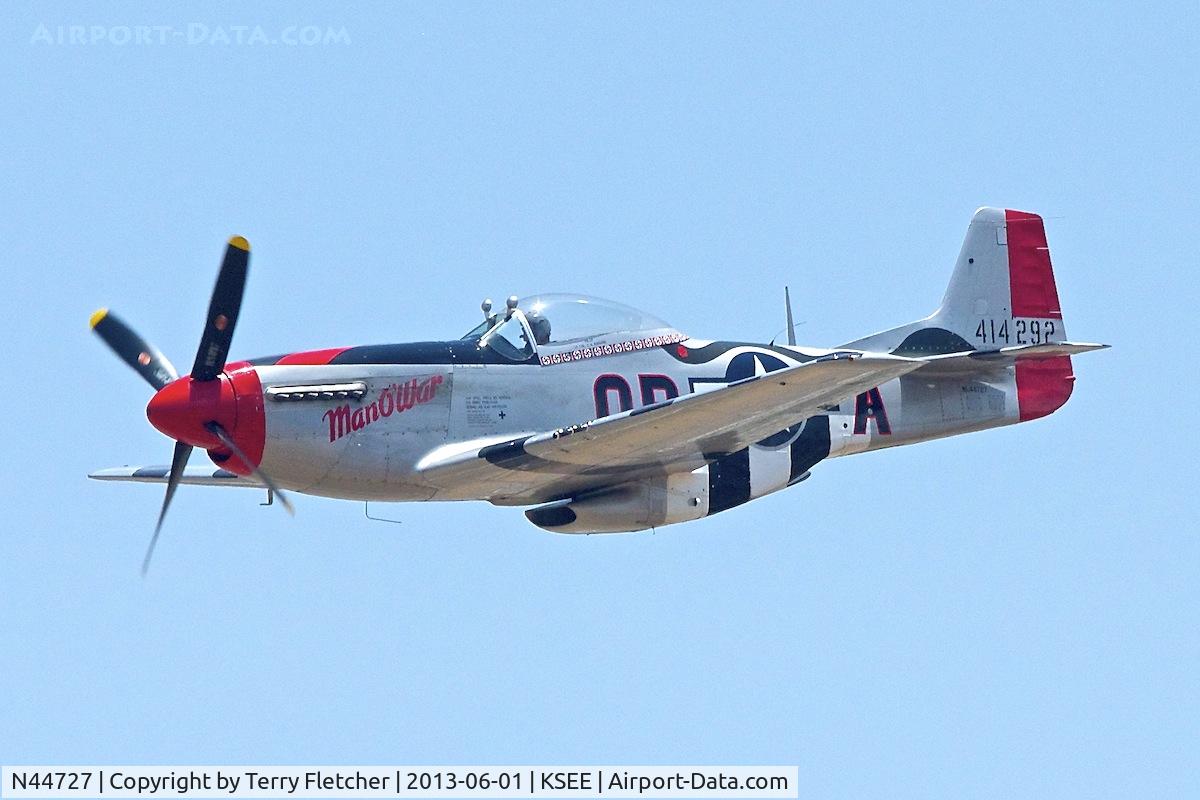 N44727, 1944 North American P-51D Mustang C/N 122-39198, At 2013 Wings Over Gillespie Airshow in San Diego , California