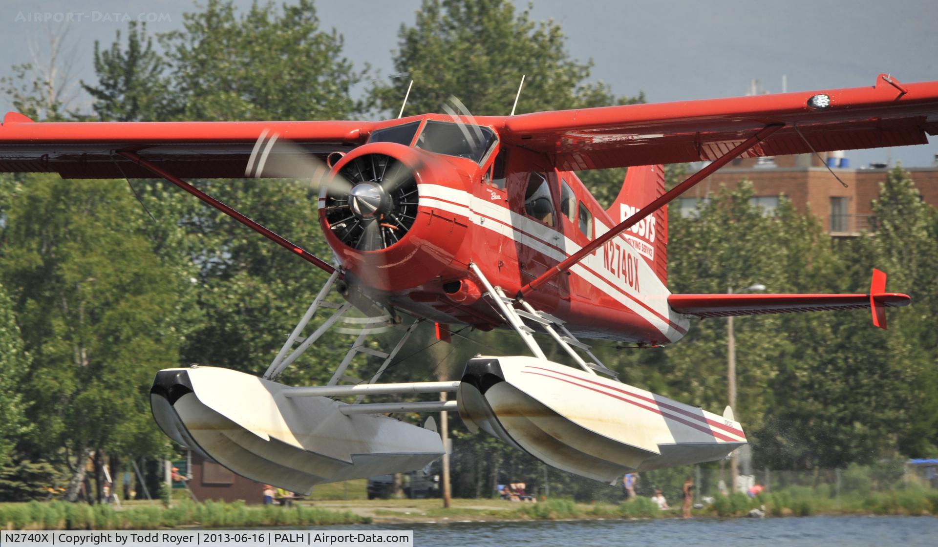 N2740X, 1953 De Havilland Canada DHC-2 Beaver Mk.I C/N 579, Departing Lake Hood