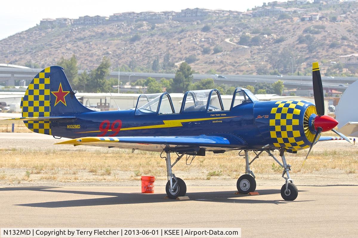 N132MD, 1983 Yakovlev Yak-52 C/N 833802, At 2013 Wings Over Gillespie Airshow in San Diego , California