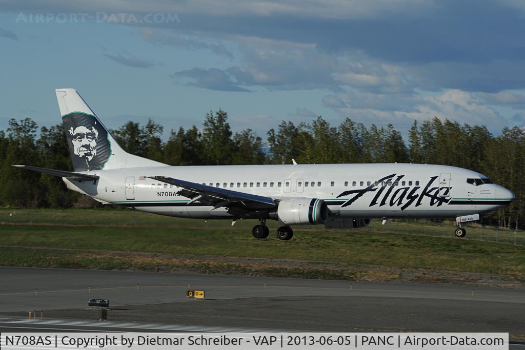N708AS, 1999 Boeing 737-490 C/N 28895, Alaska Airlines Boeing 737-400