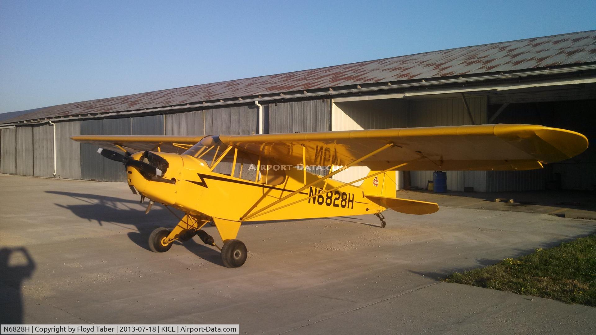 N6828H, 1946 Piper J3C-65 Cub C/N 20047, Just came back in from a beautiful evening of flying.
