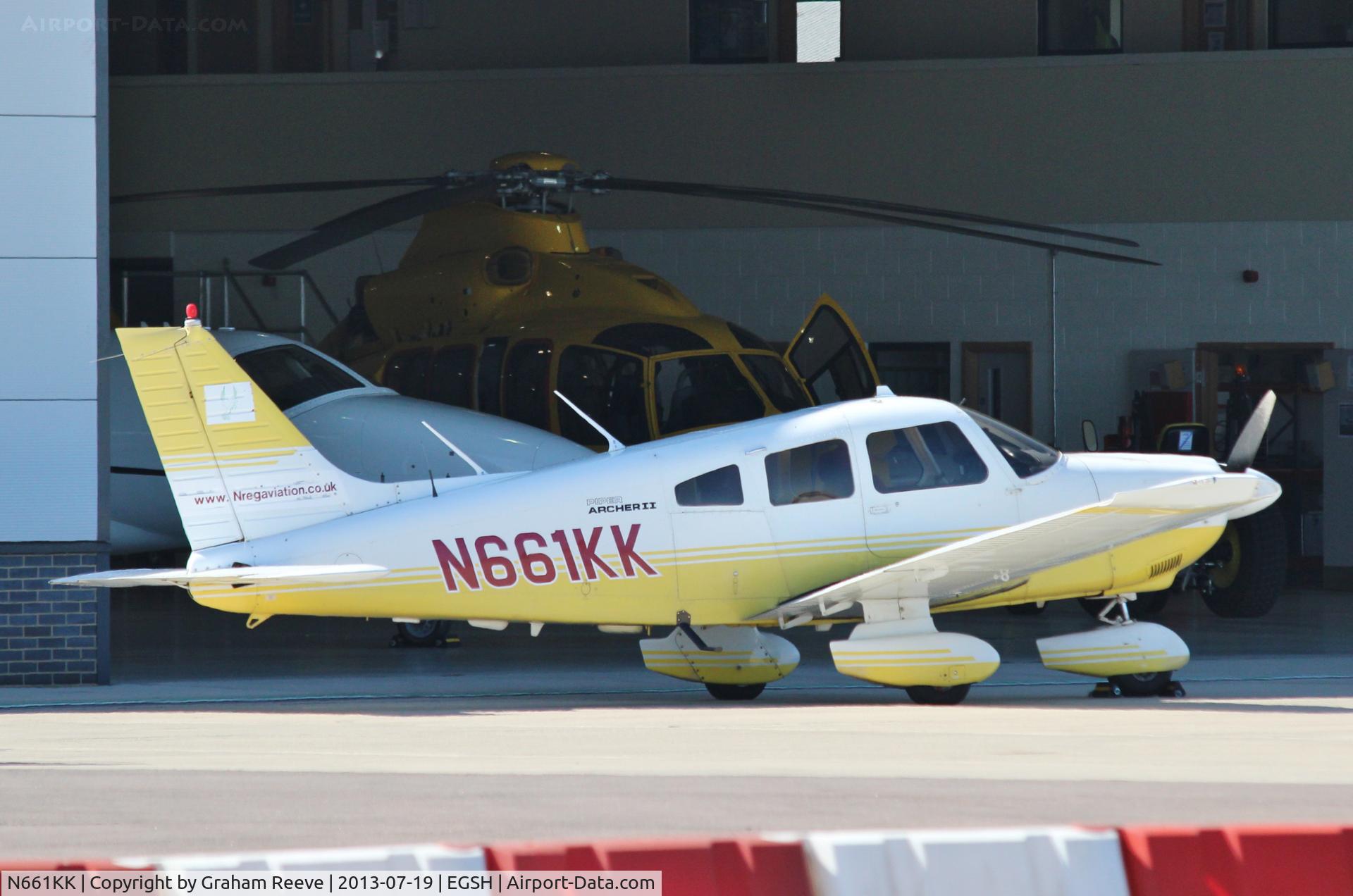 N661KK, 1987 Piper PA-28-181 Archer II C/N 2890028, Parked at Norwich.