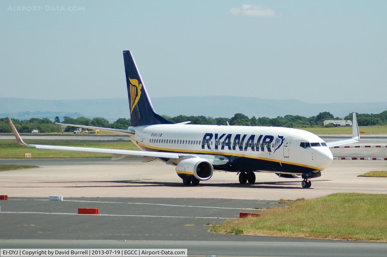EI-DYJ, 2008 Boeing 737-8AS C/N 36572, Ryanair Boeing 737 EI-DYJ taxiing at Manchester Airport.