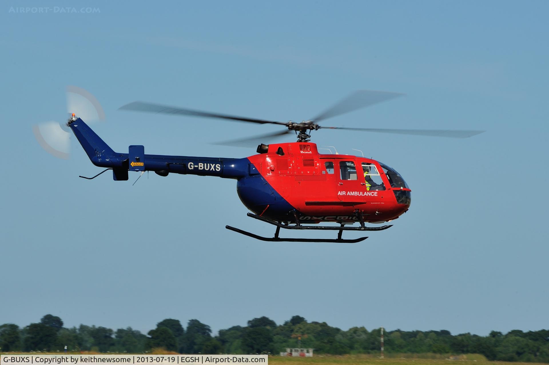 G-BUXS, 1993 MBB Bo.105DBS-4 C/N S.41/913, Air Ambulance.