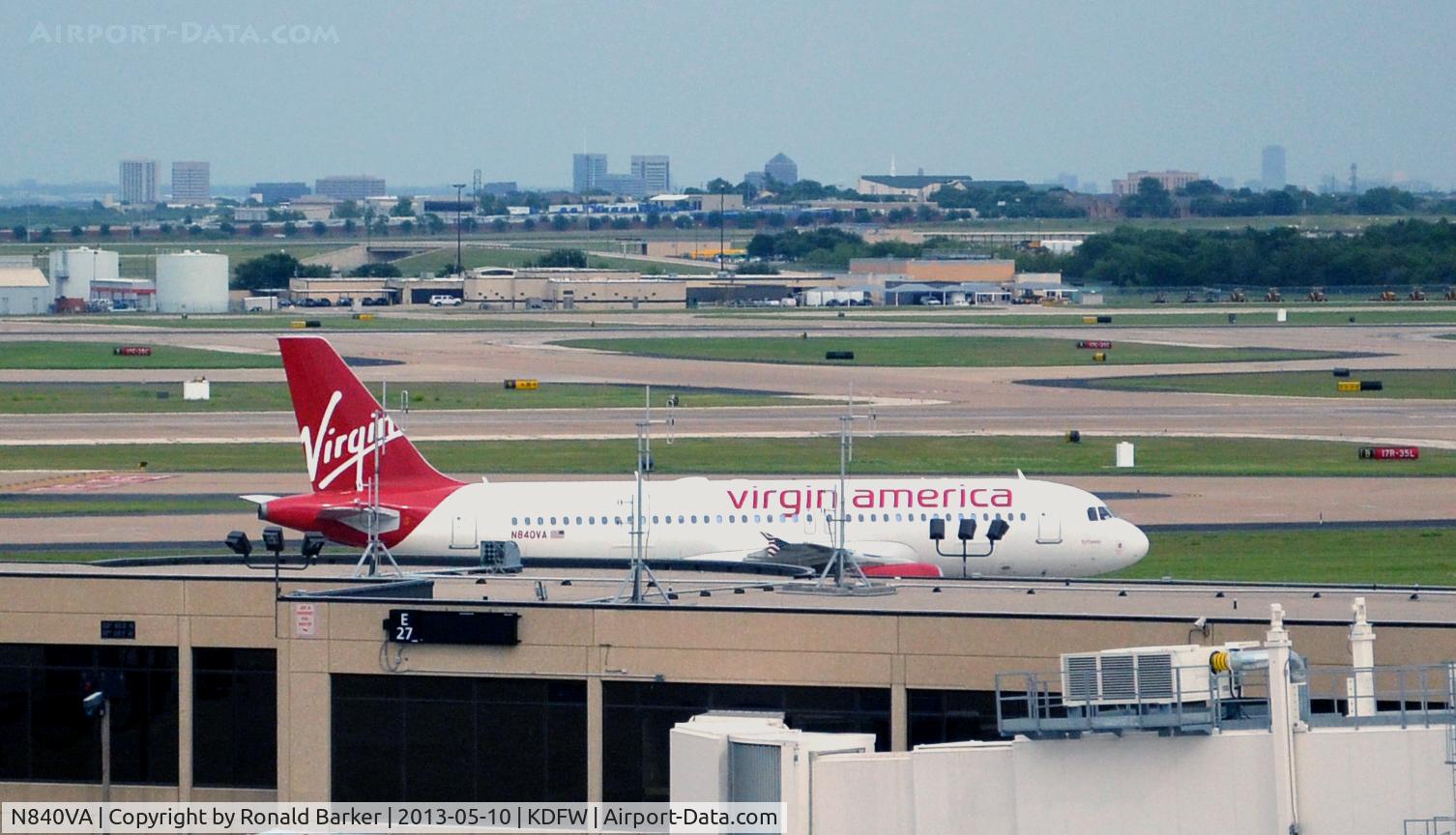 N840VA, 2011 Airbus A320-214 C/N 4616, Taxi DFW
