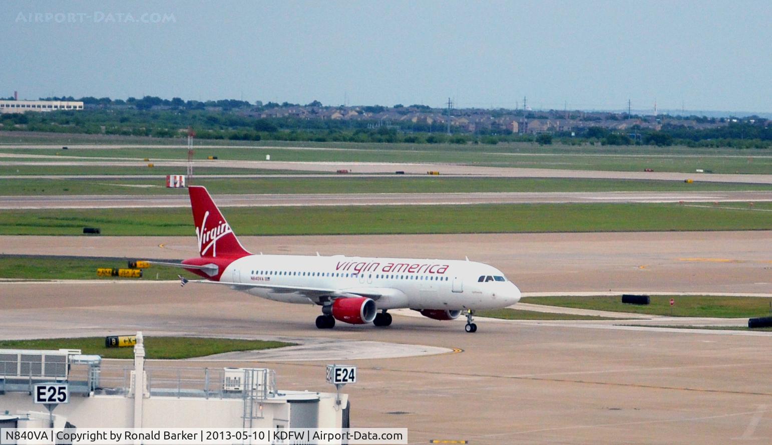 N840VA, 2011 Airbus A320-214 C/N 4616, Taxi DFW