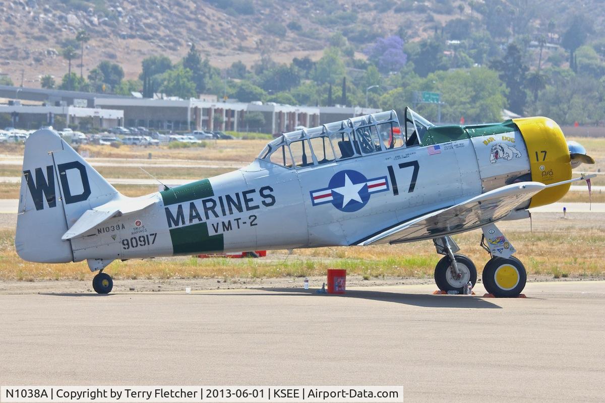 N1038A, 1944 North American SNJ-5 Texan C/N 90917 (121-41633), At the 2013 Wings over Gillespie Airshow in San Diego -  California