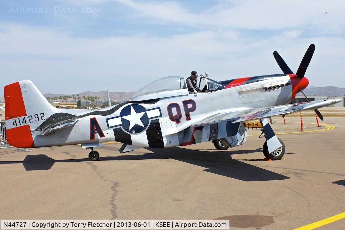 N44727, 1944 North American P-51D Mustang C/N 122-39198, At the 2013 Wings Over Gillespie Airshow in San Diego - California