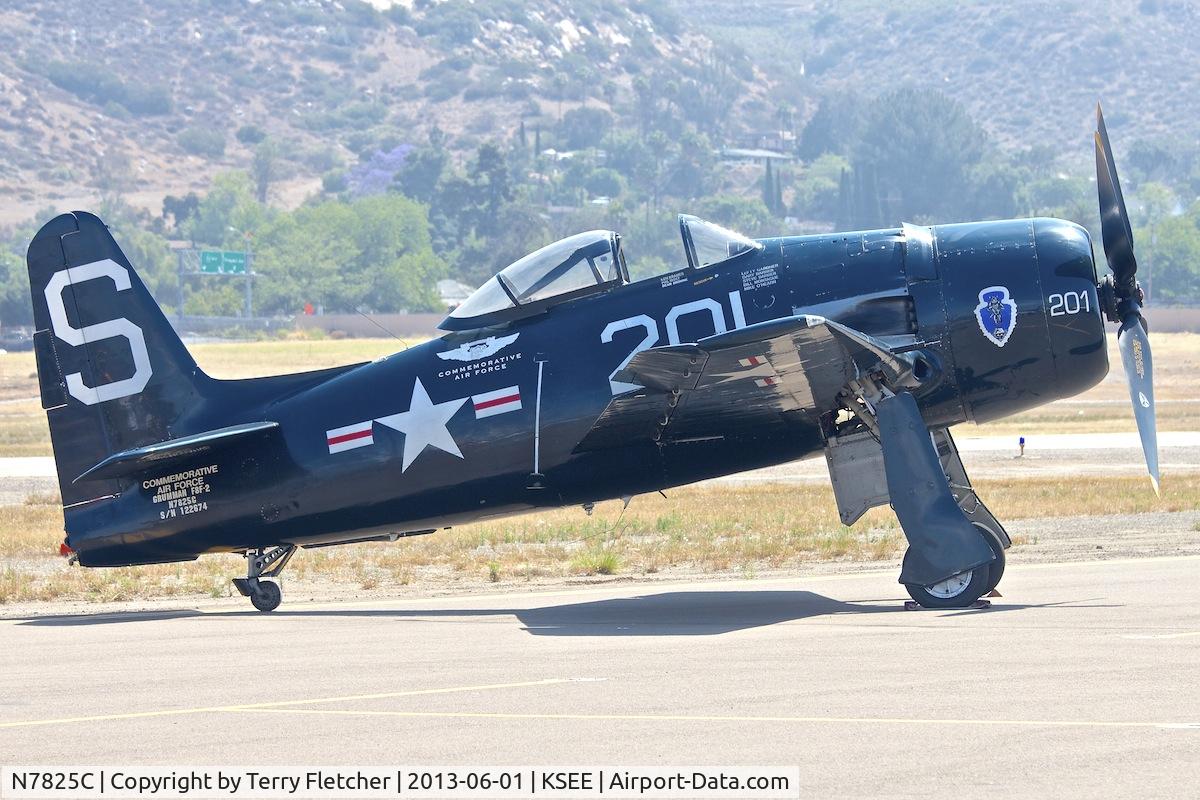 N7825C, 1948 Grumman F8F-2 (G58) Bearcat C/N D.1227, At the 2013 Wings Over Gillespie Airshow in San Diego - California