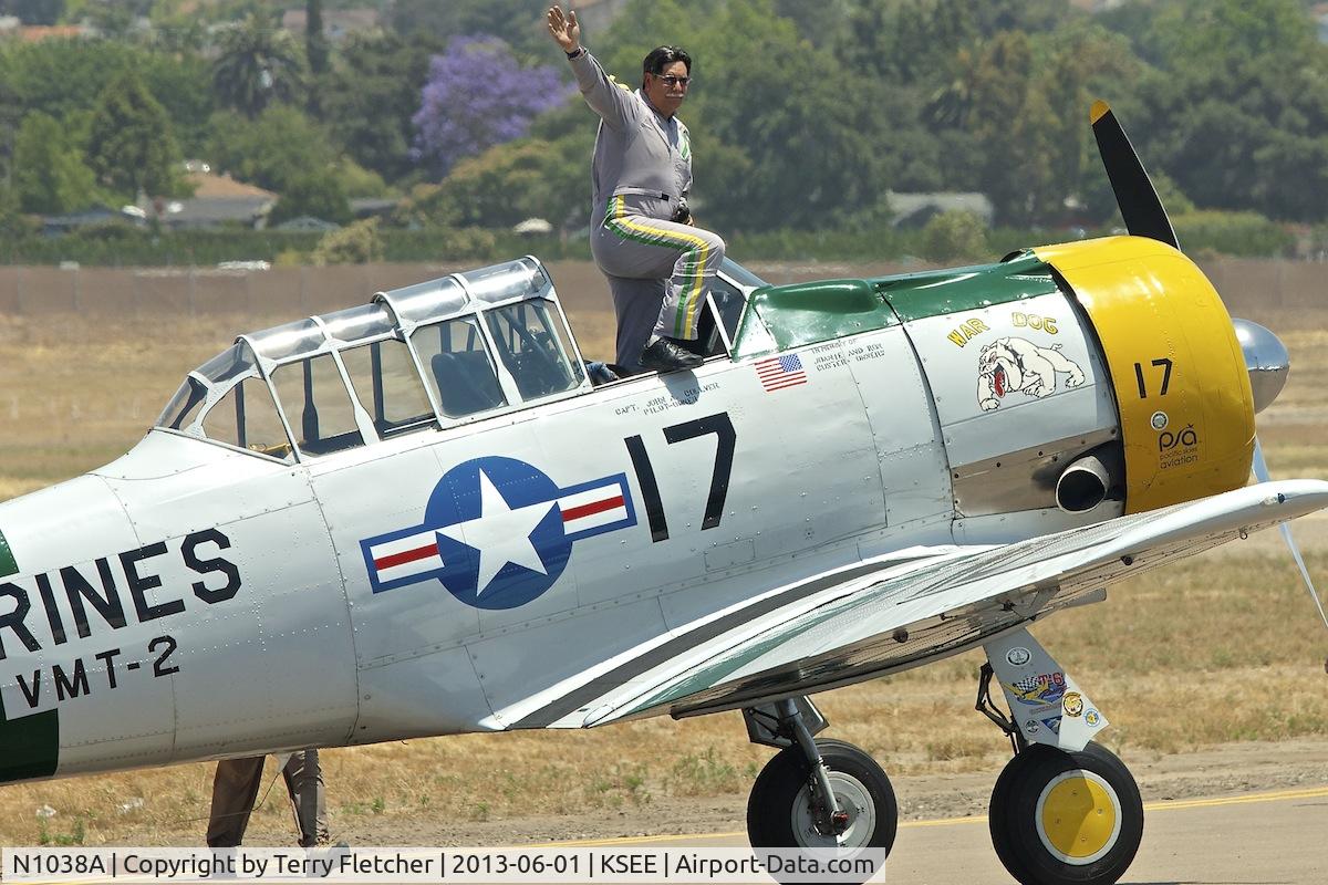 N1038A, 1944 North American SNJ-5 Texan C/N 90917 (121-41633), At the 2013 Wings Over Gillespie Airshow in San Diego - California