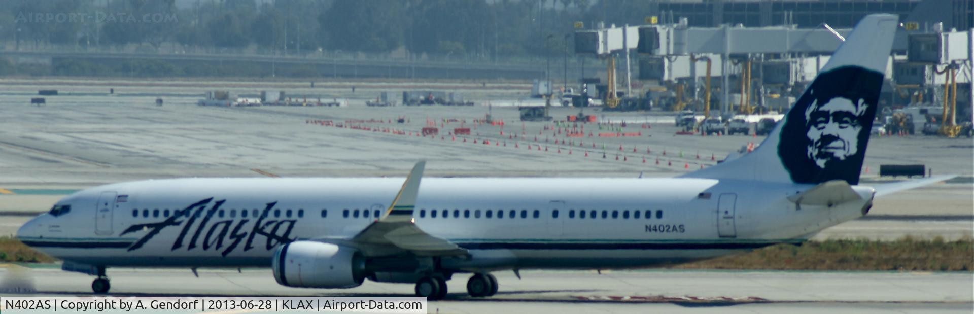 N402AS, 2012 Boeing 737-990/ER C/N 41189, Alaska Airlines, here shortly after landing at Los Angeles(KLAX)