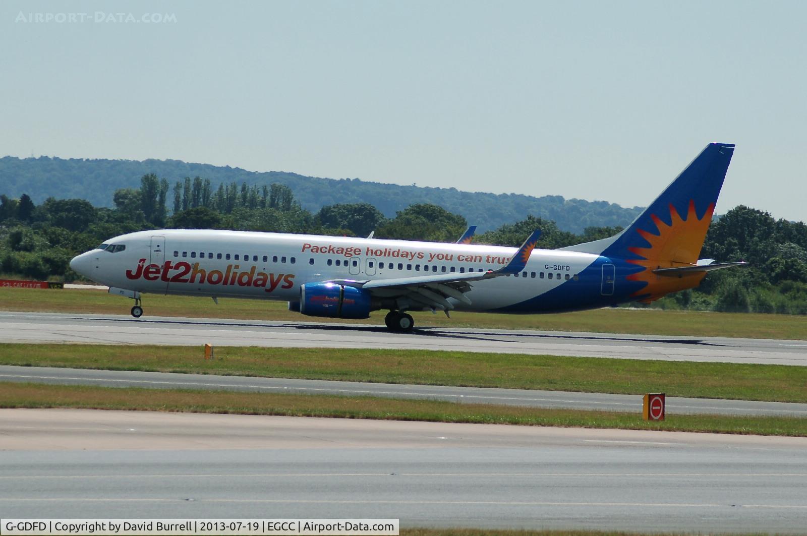 G-GDFD, 1997 Boeing 737-8K5 C/N 27982, Jet2.com Boeing 737 Landing at Manchester Airport.