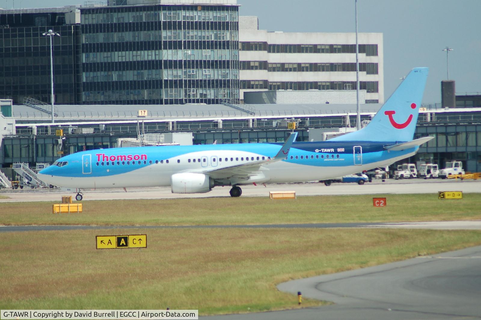 G-TAWR, 2013 Boeing 737-8K5 C/N 37256, Thomson Boeing 737 taxiing at Manchester Airport.