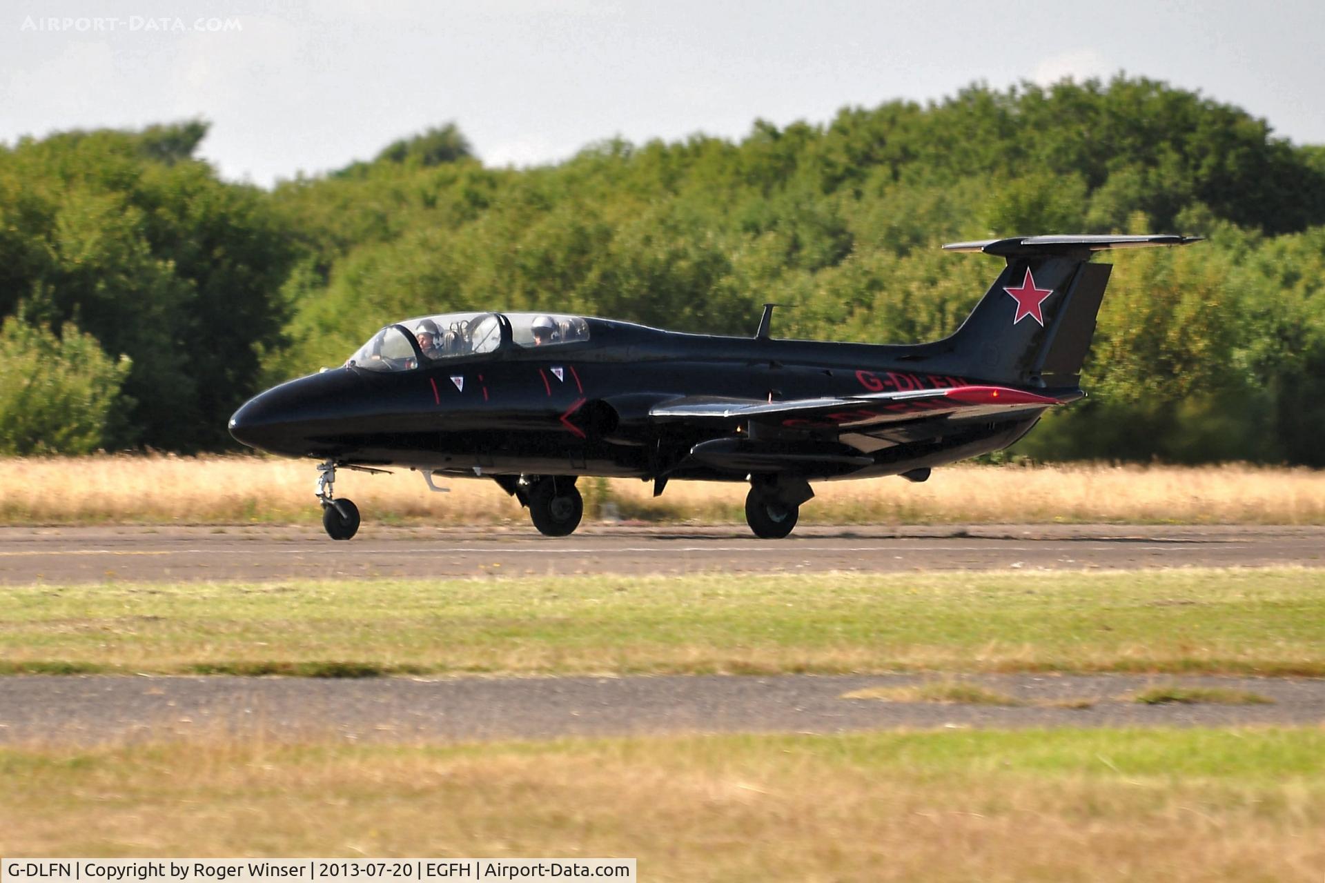 G-DLFN, 1972 Aero L-29 Delfin C/N 294872, Red Star Rebel 'Rebel 1' departing Runway 22 for RIAT 2013.