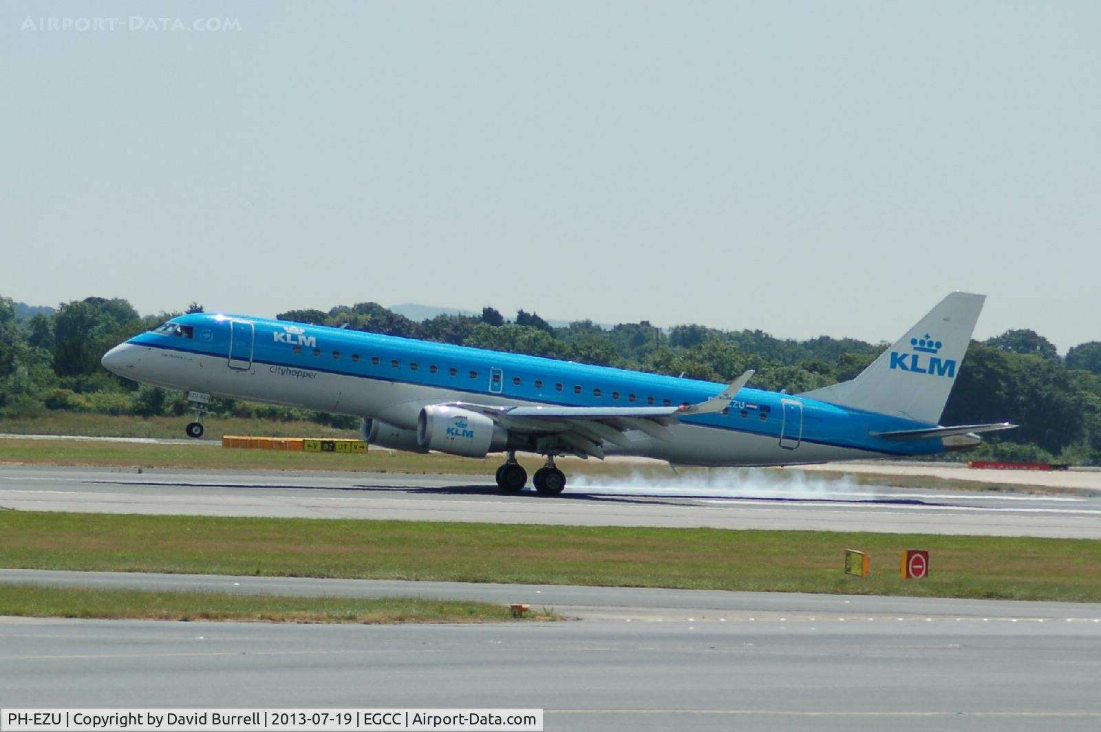 PH-EZU, 2012 Embraer 190LR (ERJ-190-100LR) C/N 19000522, KLM Embraer PH-EZU Landing at Manchester Airport.