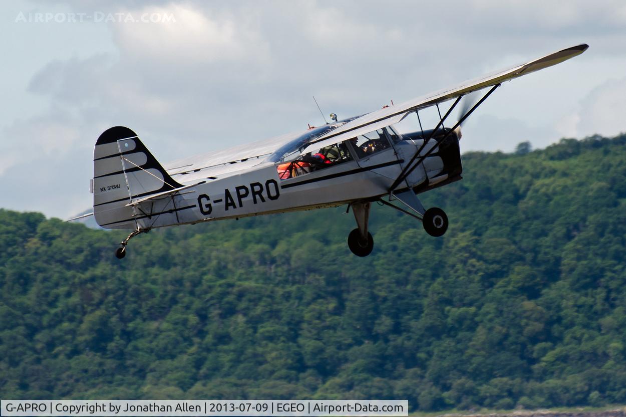 G-APRO, 1952 Auster 6A Tugmaster C/N WJ370, Departing from Oban Airport (North Connel).