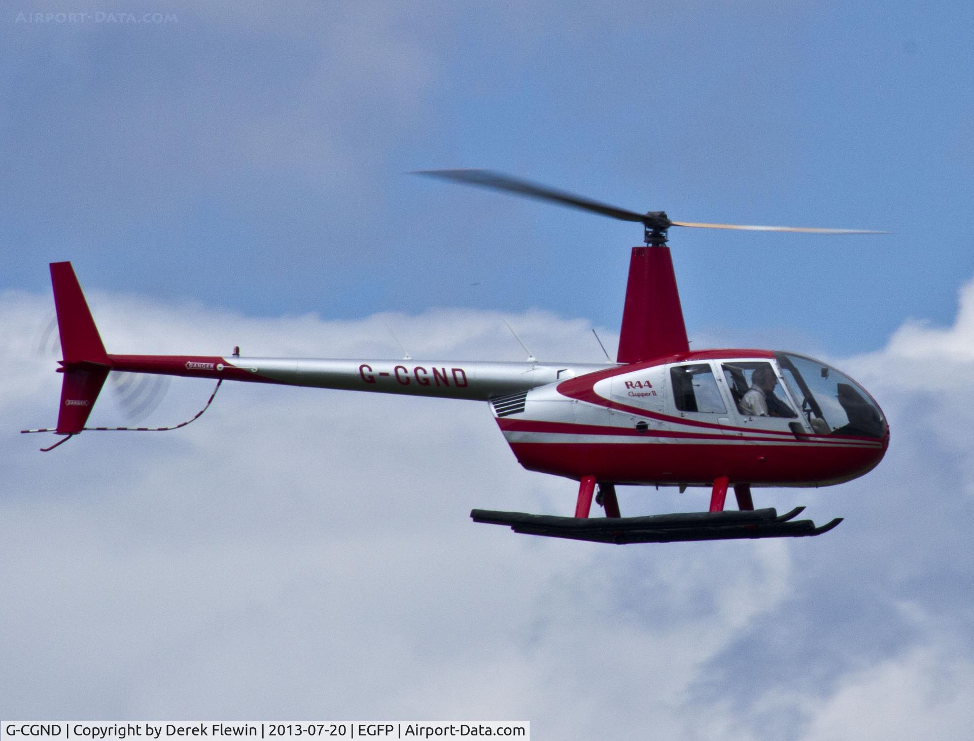 G-CGND, 2010 Robinson R44 Clipper II C/N 12729, Visiting R44 Clipper II seen at EGFP.
