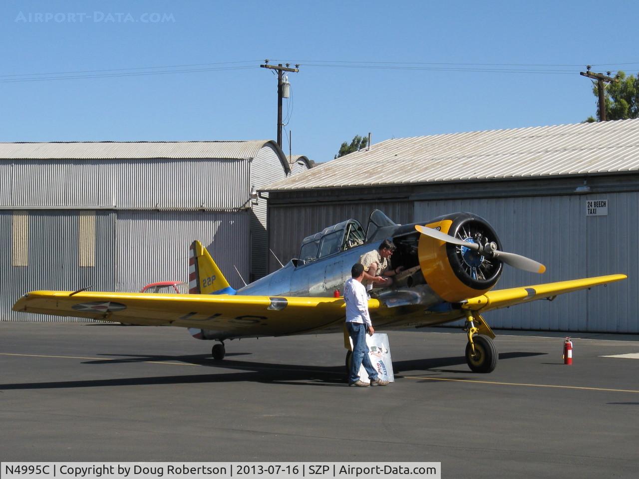 N4995C, 1949 North American T-6G Texan C/N 168-481, 1949 North American T-6G TEXAN 'Thirsty Girl', P&W R-1340 600 Hp, 1949 Factory remanufacture, Experimental class warbird, racer, exhibition, maintenance