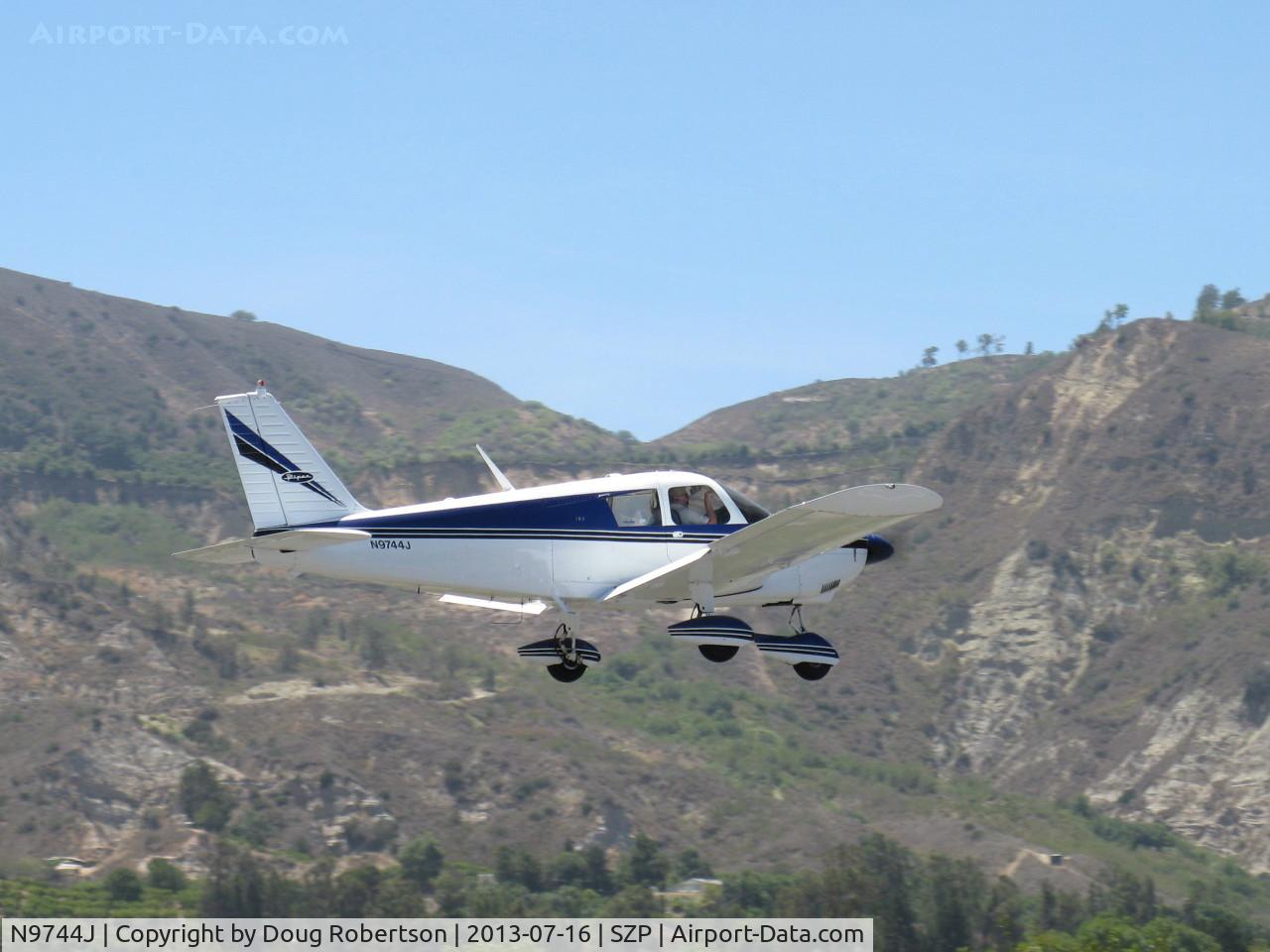 N9744J, 1967 Piper PA-28-180 C/N 28-3940, 1967 Piper PA-28-180 CHEROKEE, Lycoming O&VO-360 180 Hp, takeoff climb Rwy 22