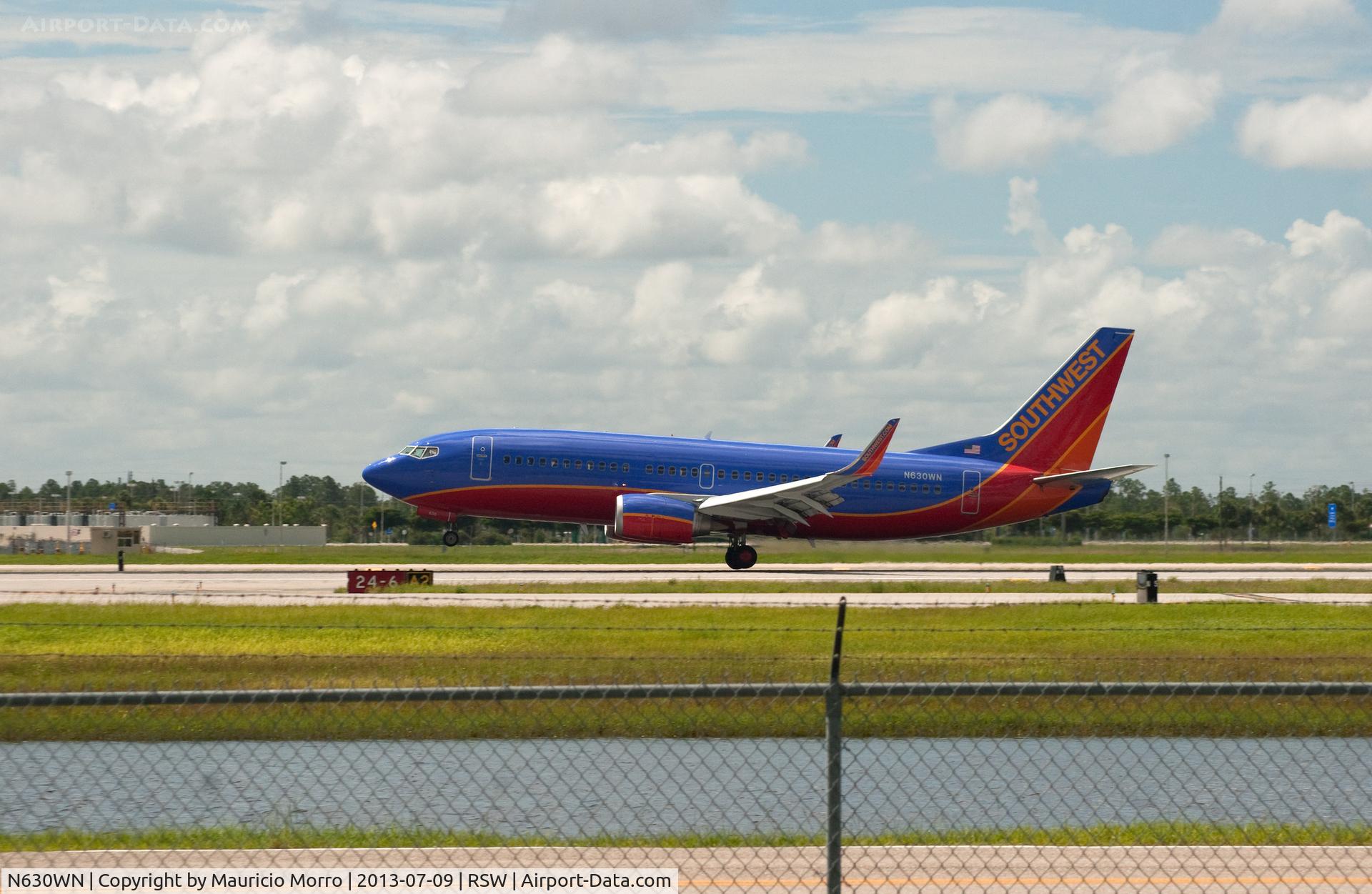 N630WN, 1996 Boeing 737-3H4 C/N 27705, Touching down RWY 6